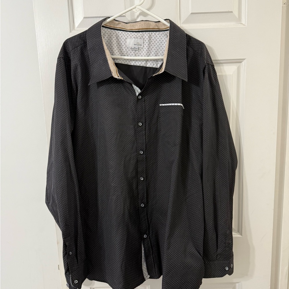 Craft + Flow Patterned Shirt with Tan and Black Accents